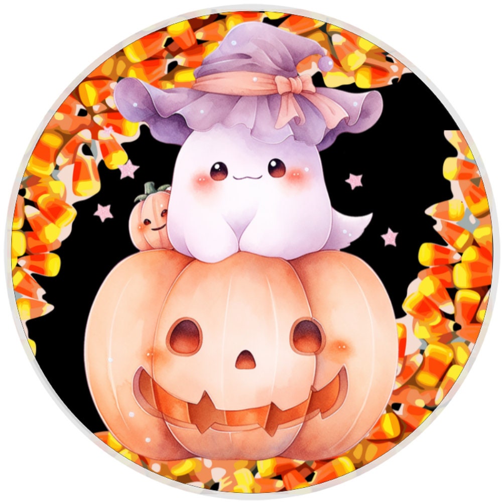 10 Candy Corn Ghost Sign, Wreath Sign, Home Decor