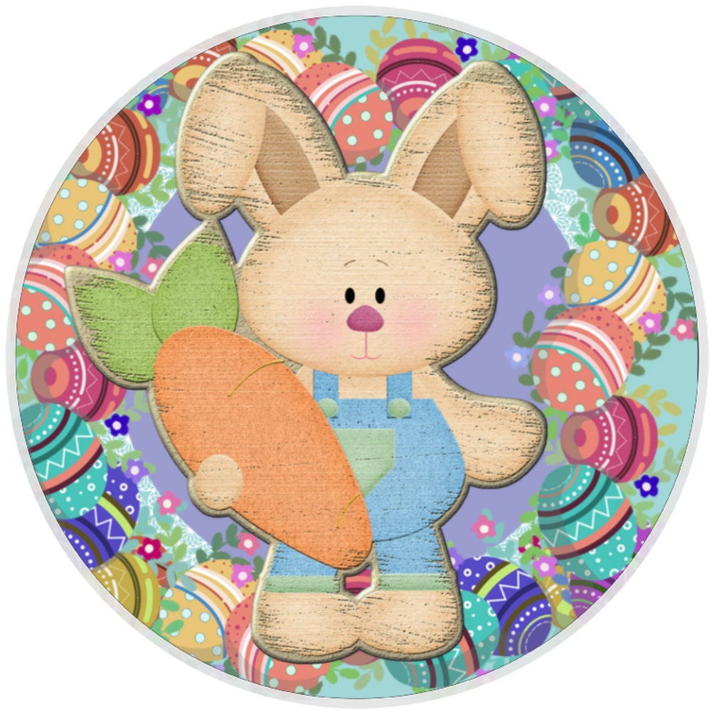 10 Bunny Eggs Easter Sign, Metal Wreath Sign, Home Decor