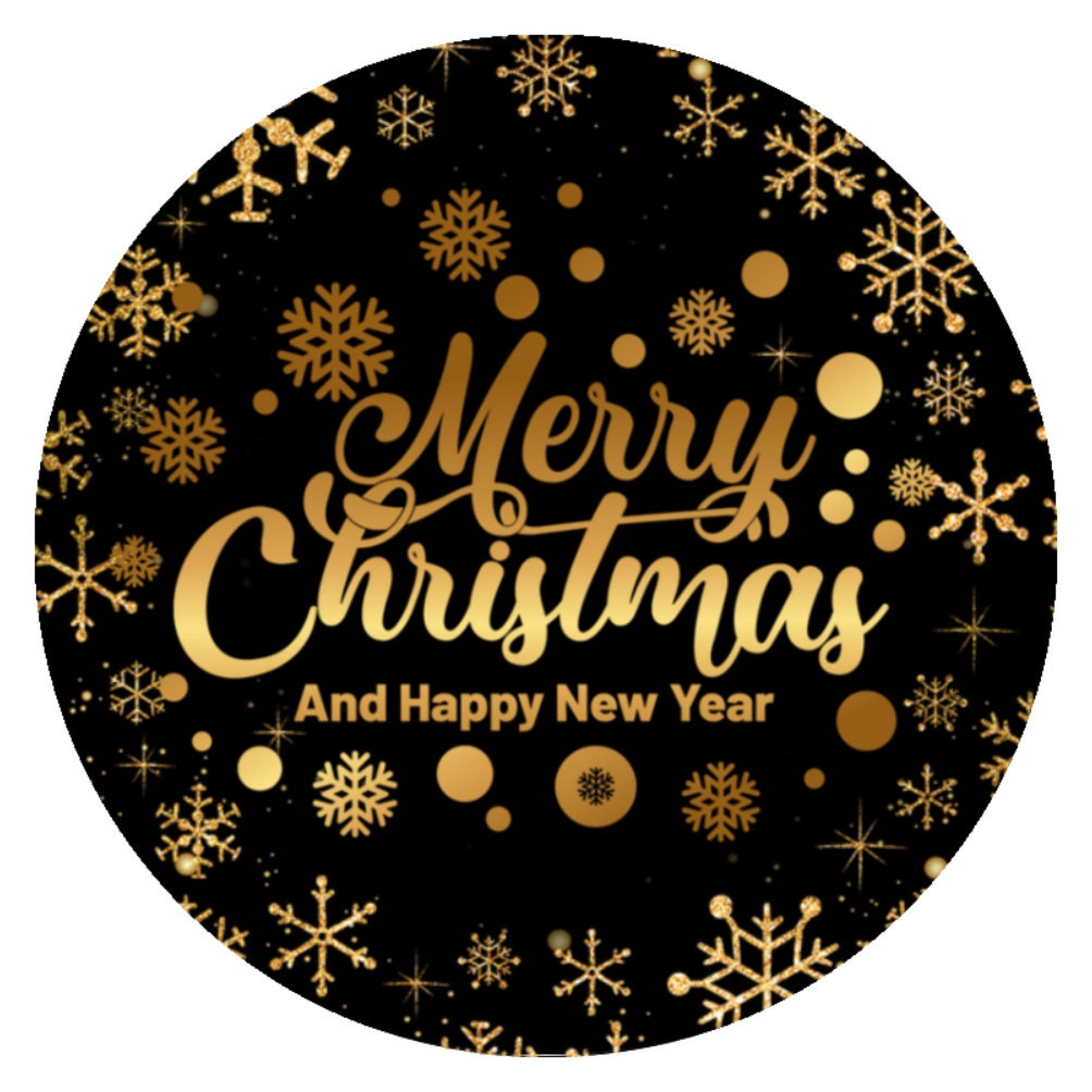 10 Black & Gold Merry Christmas New Year Sign, Wreath Sign, Home Decor