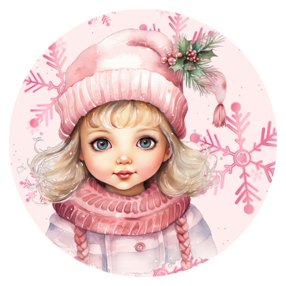 10 Snowflake Girl Winter Sign, Wreath Sign, Home Decor