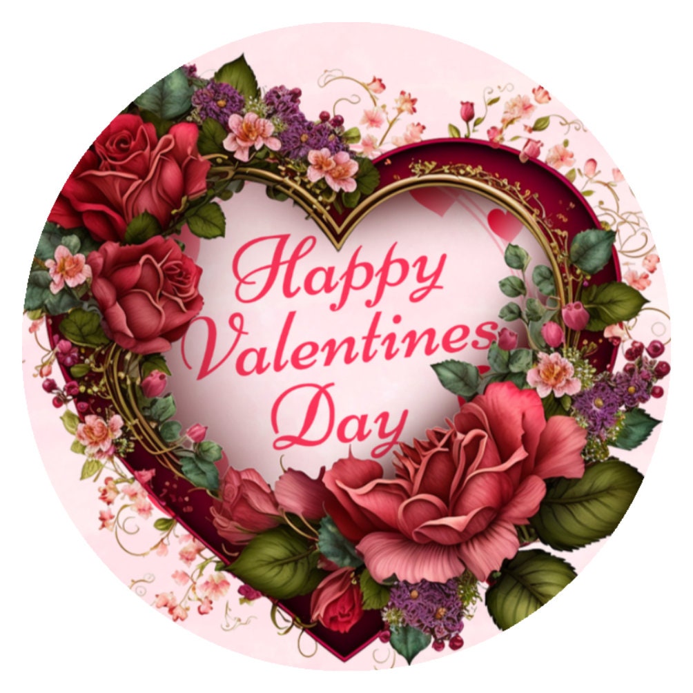 10 Happy Valentines Day Rose Sign, Wreath Sign, Home Decor