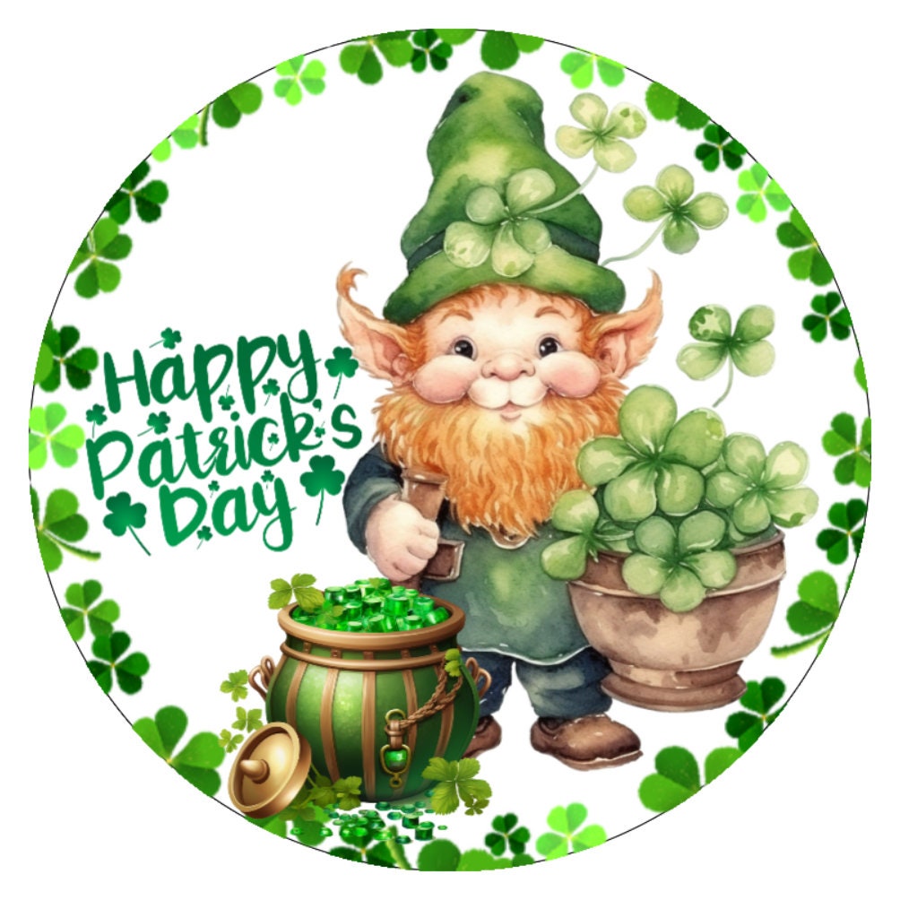 10 Leprechaun St Patricks Shamrock Wreath Sign, Wreath Sign, Home Decor, Metal Sign, The Ritzy Cactus