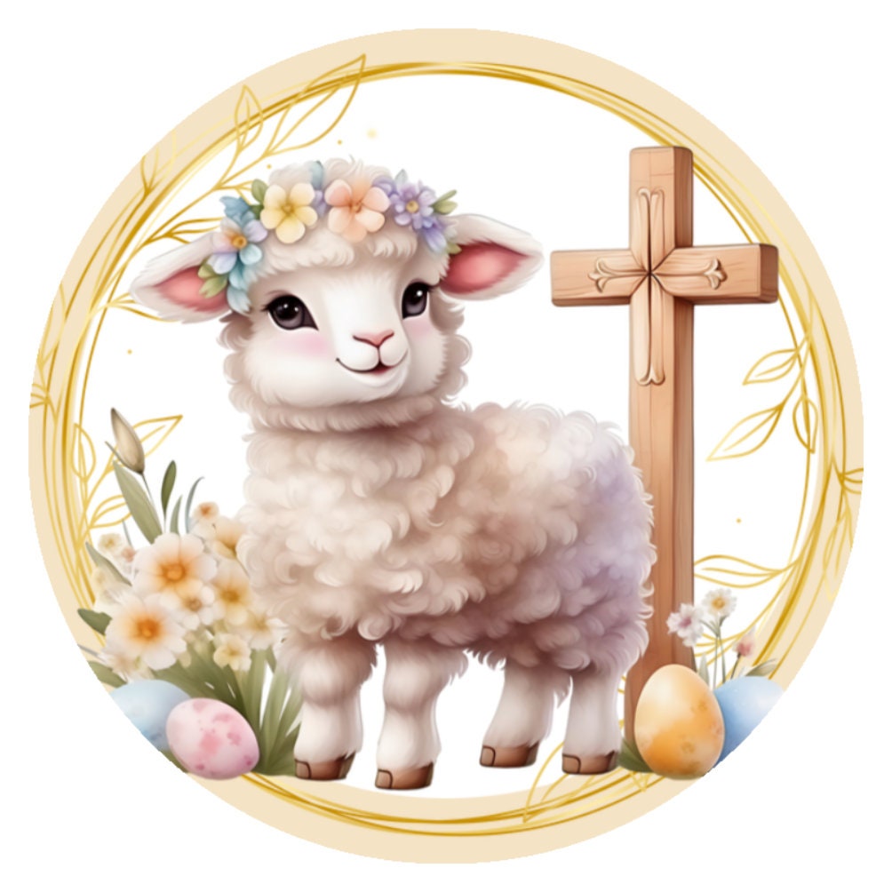 10 Easter Lamb Sign, Wreath Sign, Home Decor, Gift