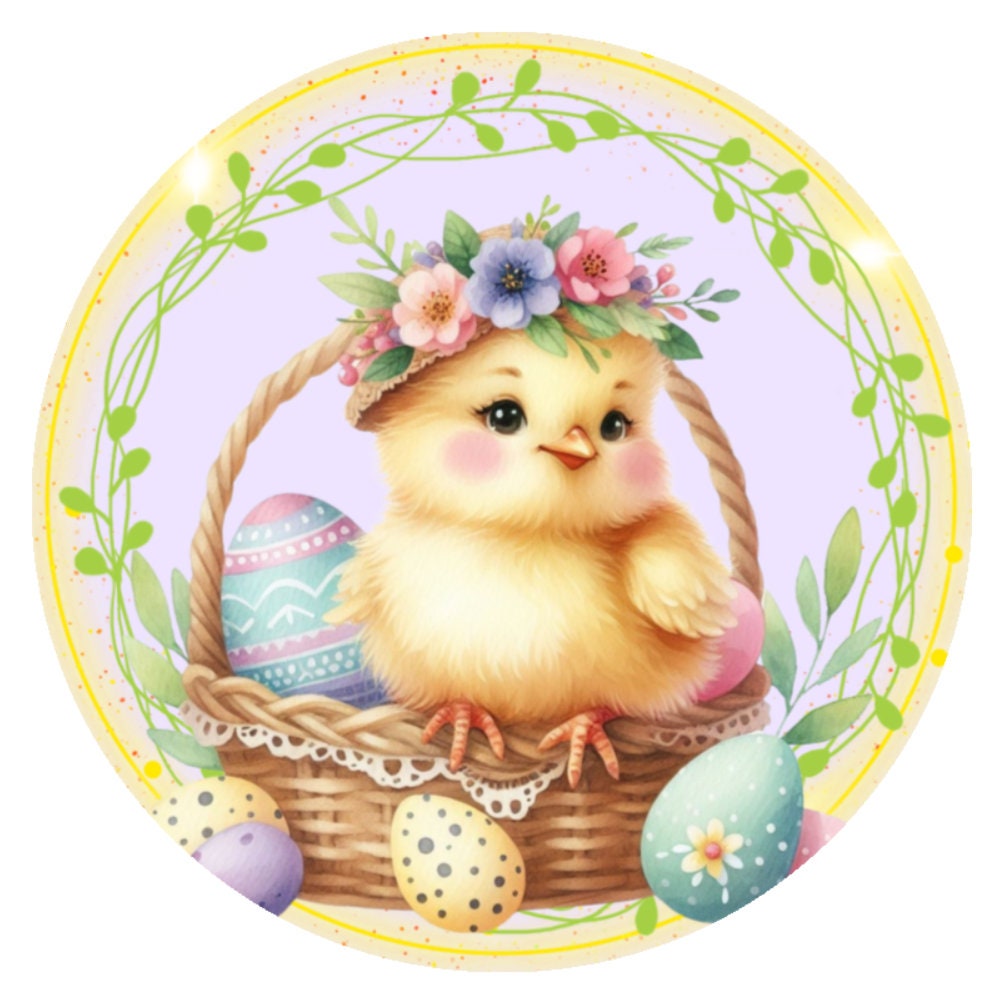 10 Chick Easter Basket Sign, Wreath Sign, Home Decor, Gift