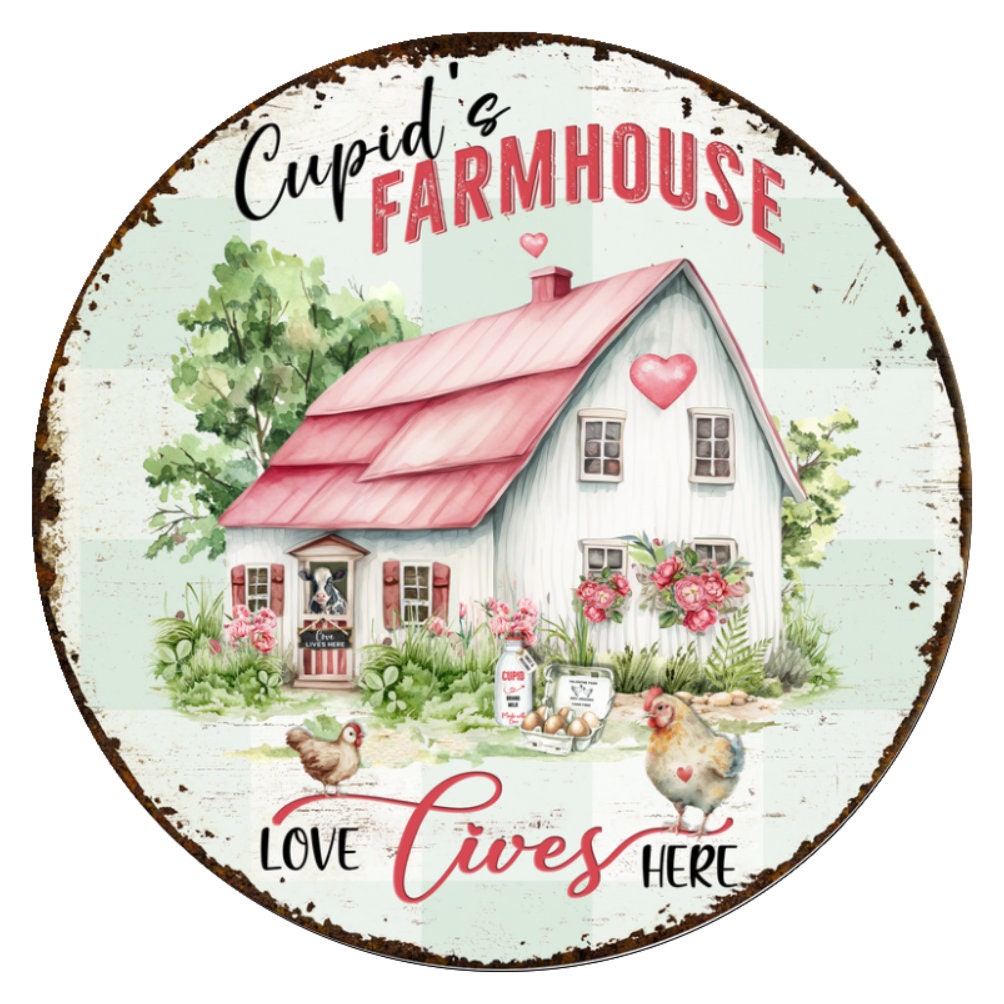 10 Valentine Cupids Farmhouse Sign, Wreath Sign, Home Decor
