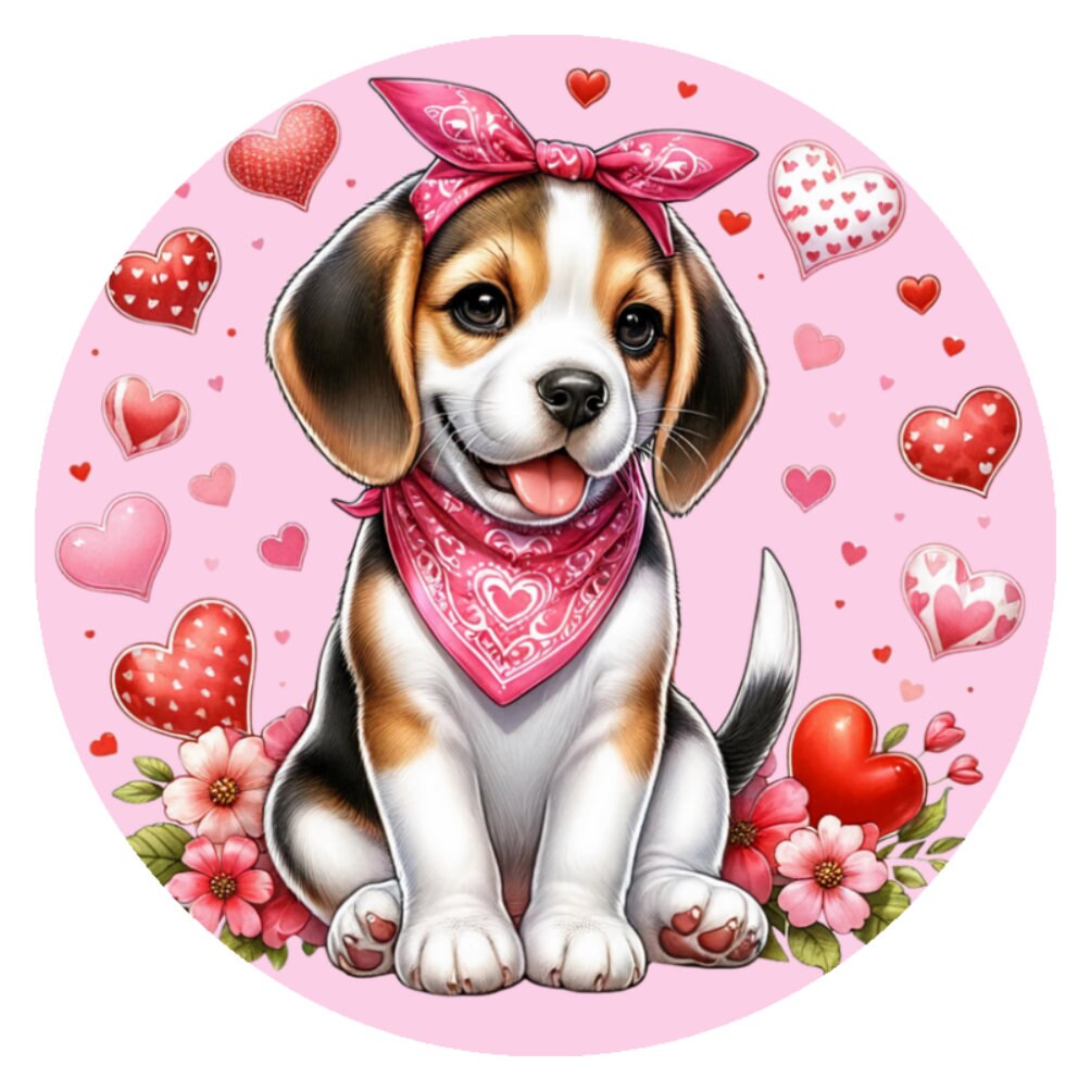 10 Beagle Valentine Sign, Wreath Sign, Home Decor