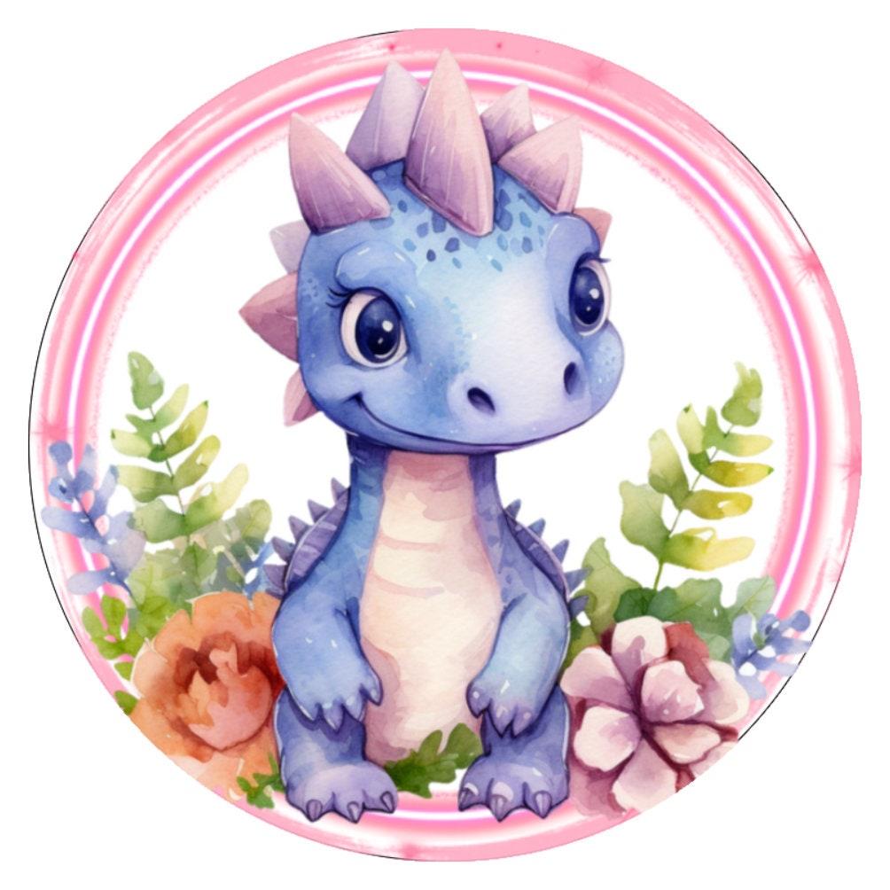 10 Pink Dinosaur Sign, Metal Wreath Sign, Home Decor