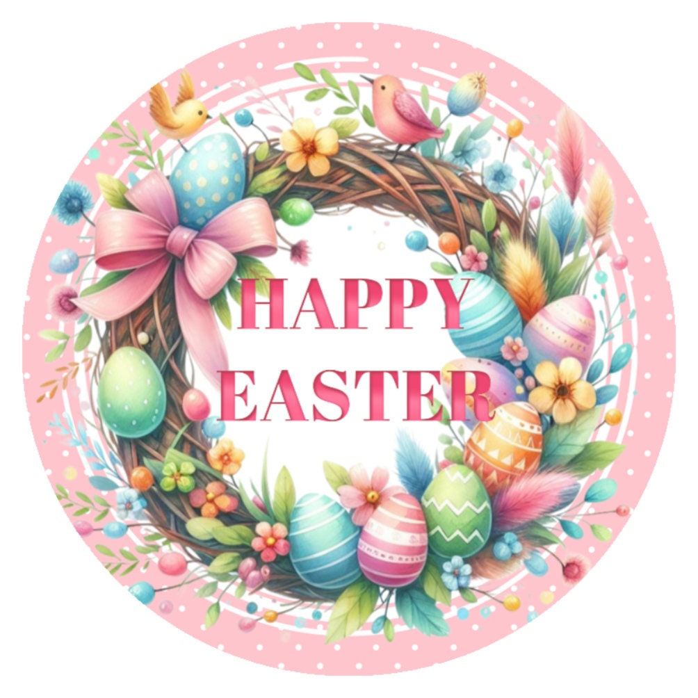 10 Happy Easter Wreath Sign, Wreath Sign, Home Decor, Gift