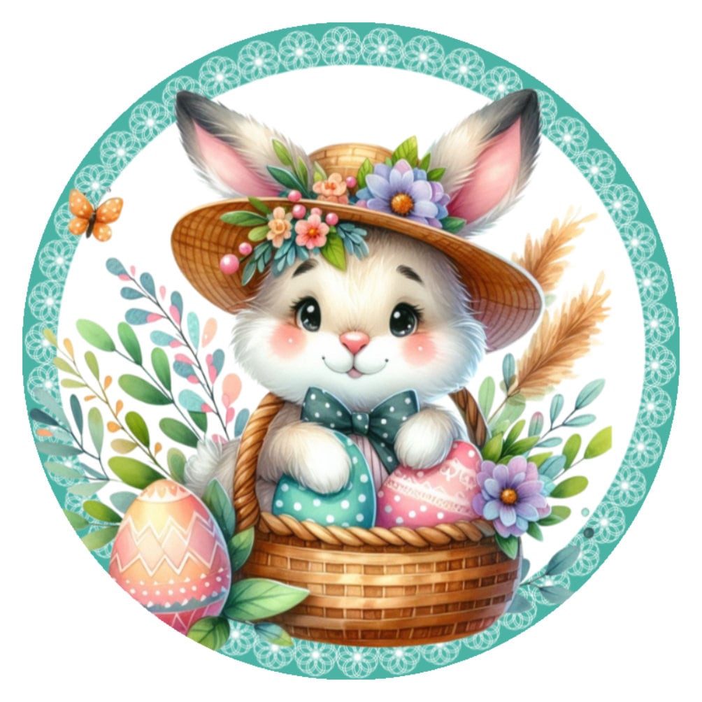 10 Easter Bunny Lace Sign, Wreath Sign, Home Decor, Gift