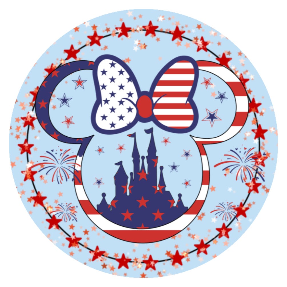 10 Patriotic Miss Mouse Castle Sign , Wreath Sign, Metal Sign, Home Decor
