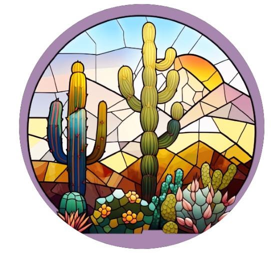 10 Stained Glass Look Purple Cactus Wreath Sign, Wreath Sign, Home Decor, Metal Sign, The Ritzy Cactus