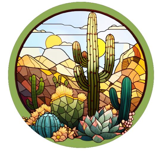 10 Stained Glass Look Green Cactus Wreath Sign, Wreath Sign, Home Decor, Metal Sign, The Ritzy Cactus