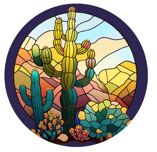 10 Stained Glass Look Navy Cactus Wreath Sign, Wreath Sign, Home Decor, Metal Sign, The Ritzy Cactus