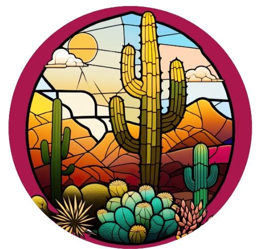 10 Stained Glass Look Fuchsia Cactus Wreath Sign, Wreath Sign, Home Decor, Metal Sign, The Ritzy Cactus