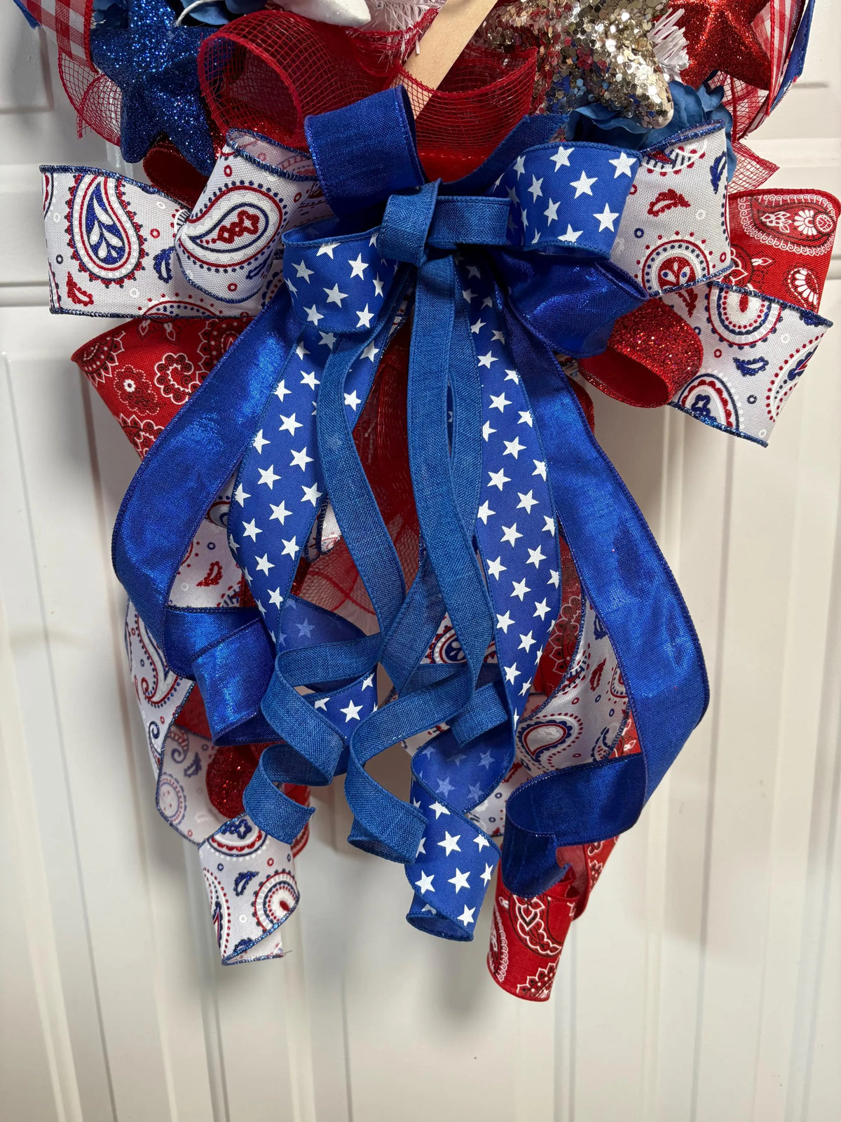 Oversized Patriotic Popsicle Wreath, Door Swag, Home Decor