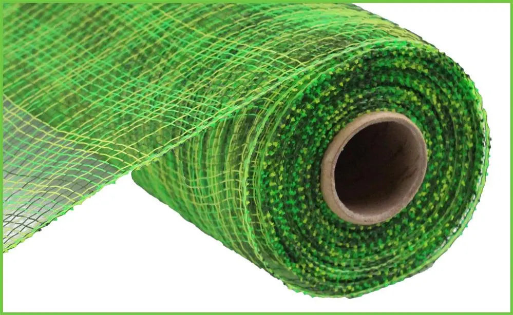Multi Stripe Moss, Lime & Apple Green Deco Mesh -10 inch x 10yards, Poly Deco Mesh, Craft Supplies, DIY Crafts, Wreath Making