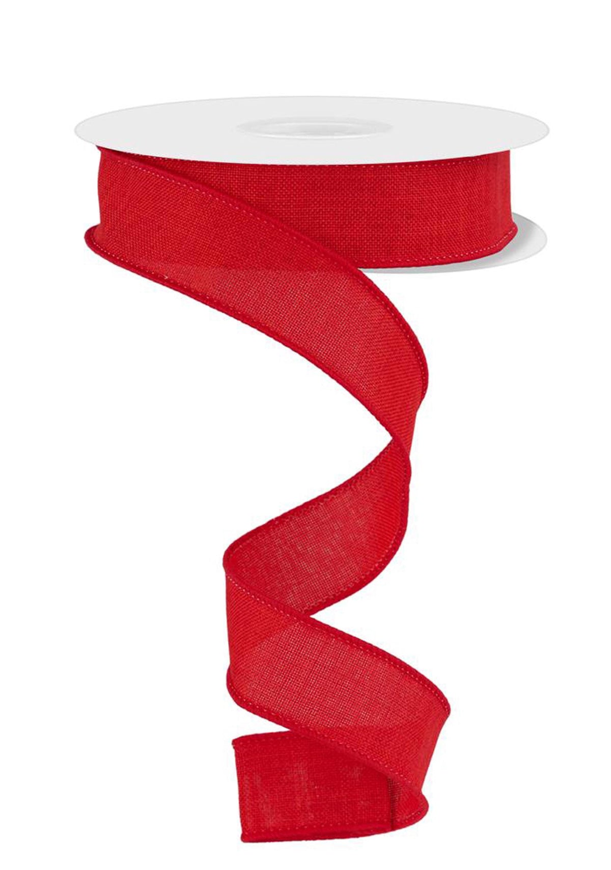 Red Royal Burlap Wired Ribbon by RG Ribbon 7/8" x 10 Yards, Christmas Wreath Ribbon, Craft Supplies