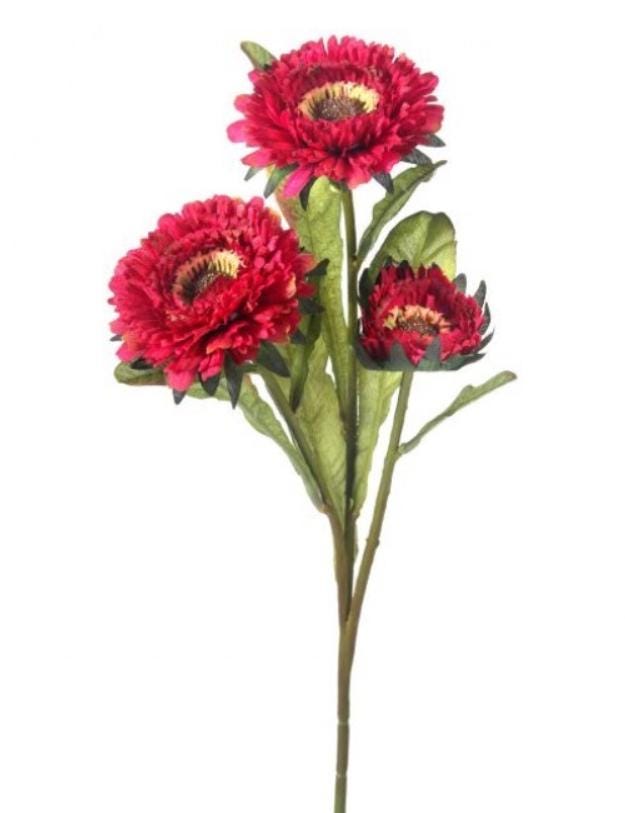 17-Inch Magenta Aster Spray 3 Flower Stem Wreath Making Supplies & Floral Arrangement Accent