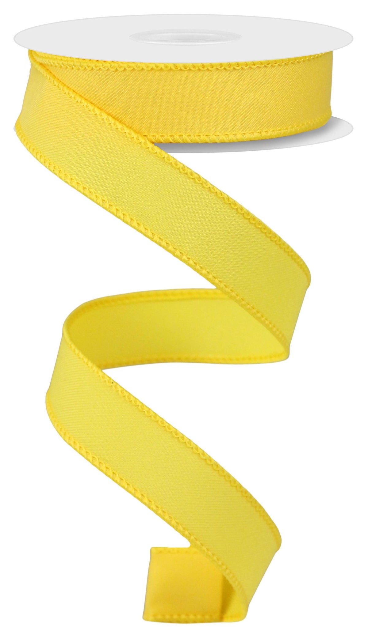 Yellow Diagonal Weave Solid Wired Ribbon by RG Ribbon 7/8" x 10 Yards, Everyday Wreath Ribbon, Craft Supplies
