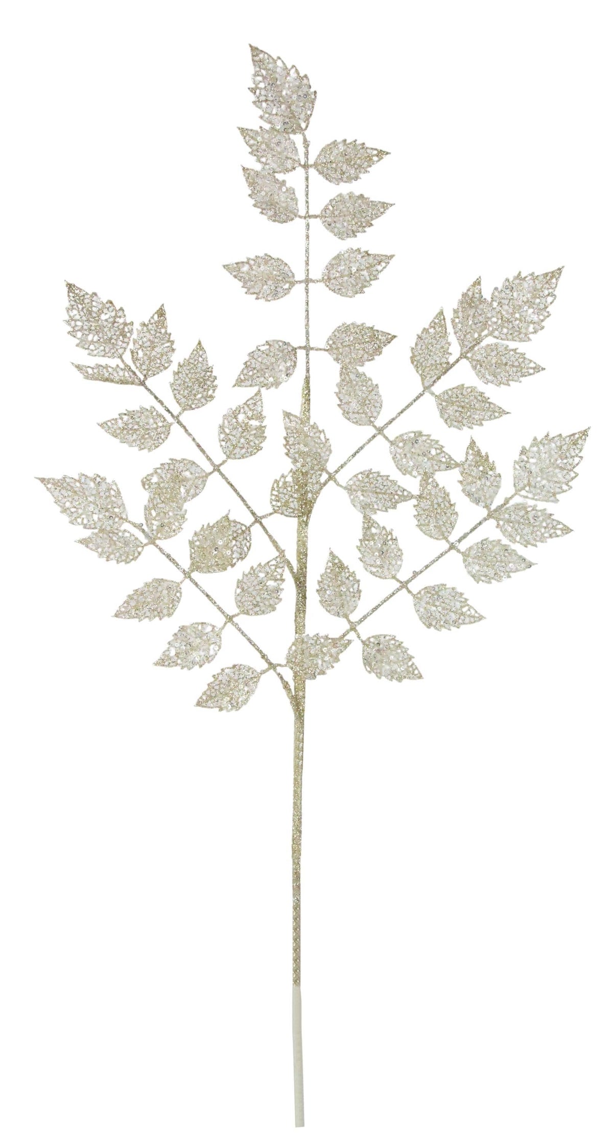 30 " Light Gold Glitter Rose Leaf Spray, Wreath Embellishment, Wreath Supplies, Home Decor, Greenery, DIY Craft Supply