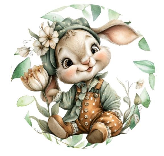 10 Easter Bunny Jumper Wreath Sign, Metal Wreath Sign, Home Decor, Spring Sign