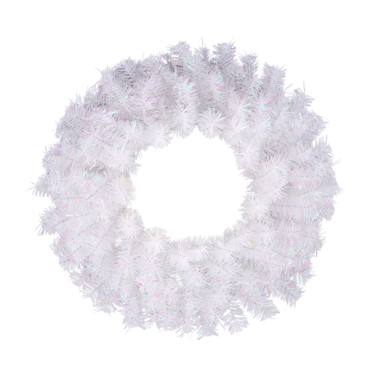 Iridescent White Metallic Wreath Base 20 Inch 135 Tips, Wreath Form, Craft Supplies, DIY Crafts, Wreath Making