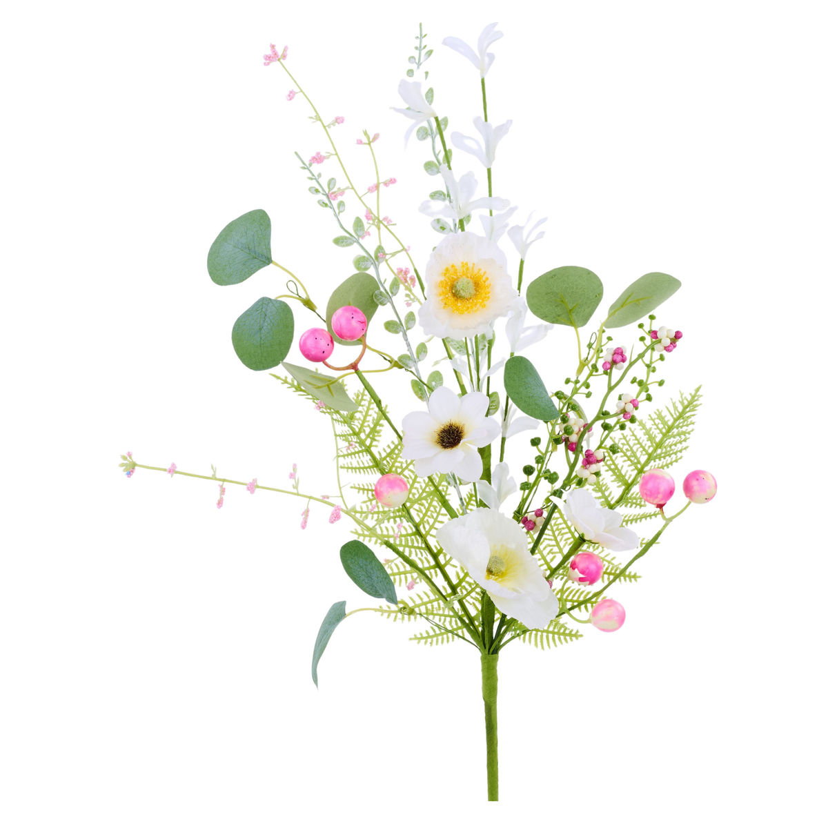19" Lavender Cream Fern Berry Floral Spray, Wreath Embellishment, Wreath Supplies, Home Decor, Greenery, DIY Craft Supply