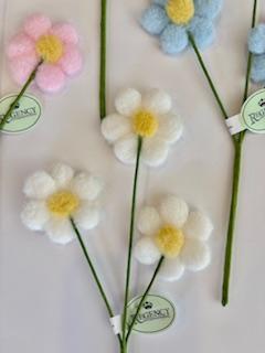 11" Set of 4 Pom Pom Blossom Spray| Holiday Spring Spray | DIY Easter Decor Wreath Embellishment | Wreath Supplies