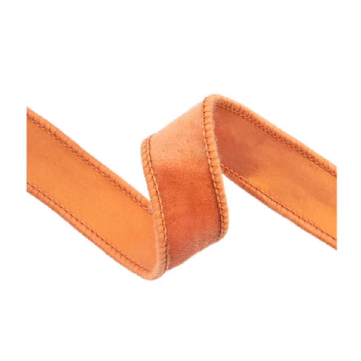 Velour Ribbon Orange Wired Ribbon – 1" x 10 Yards, Wreath Ribbon