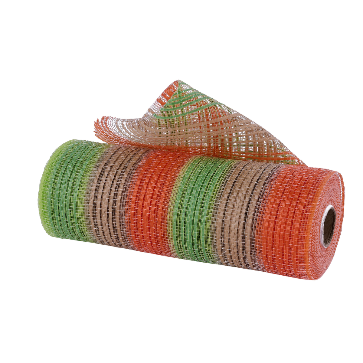 Vertical Stripe Orange Green Tan Mesh: Deco Mesh -10 inches x 10yards, Poly Deco Mesh, DIY Crafts, Wreath Making