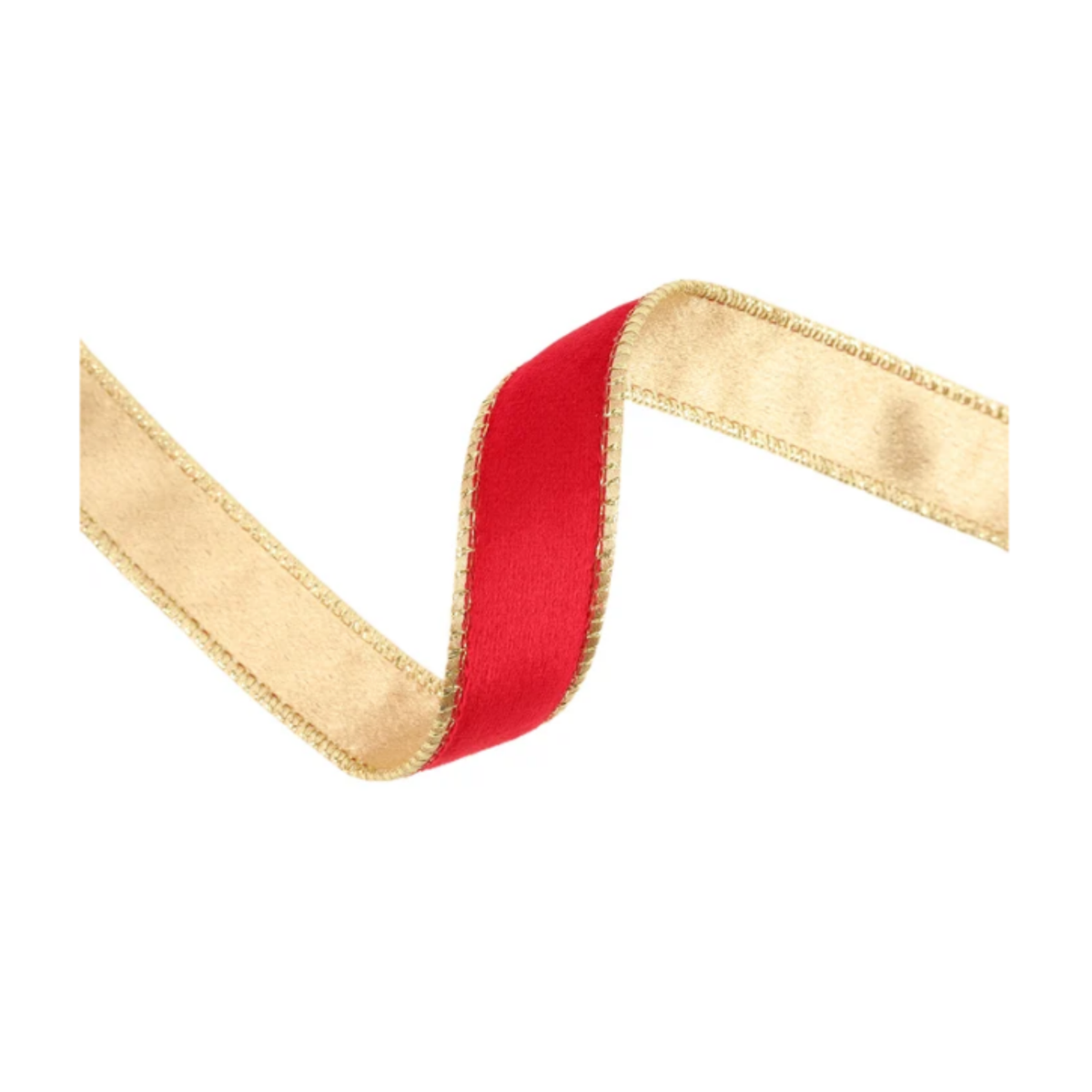 Reversible Red Gold Wired Ribbon – 1" x 10 Yards, Wreath Ribbon