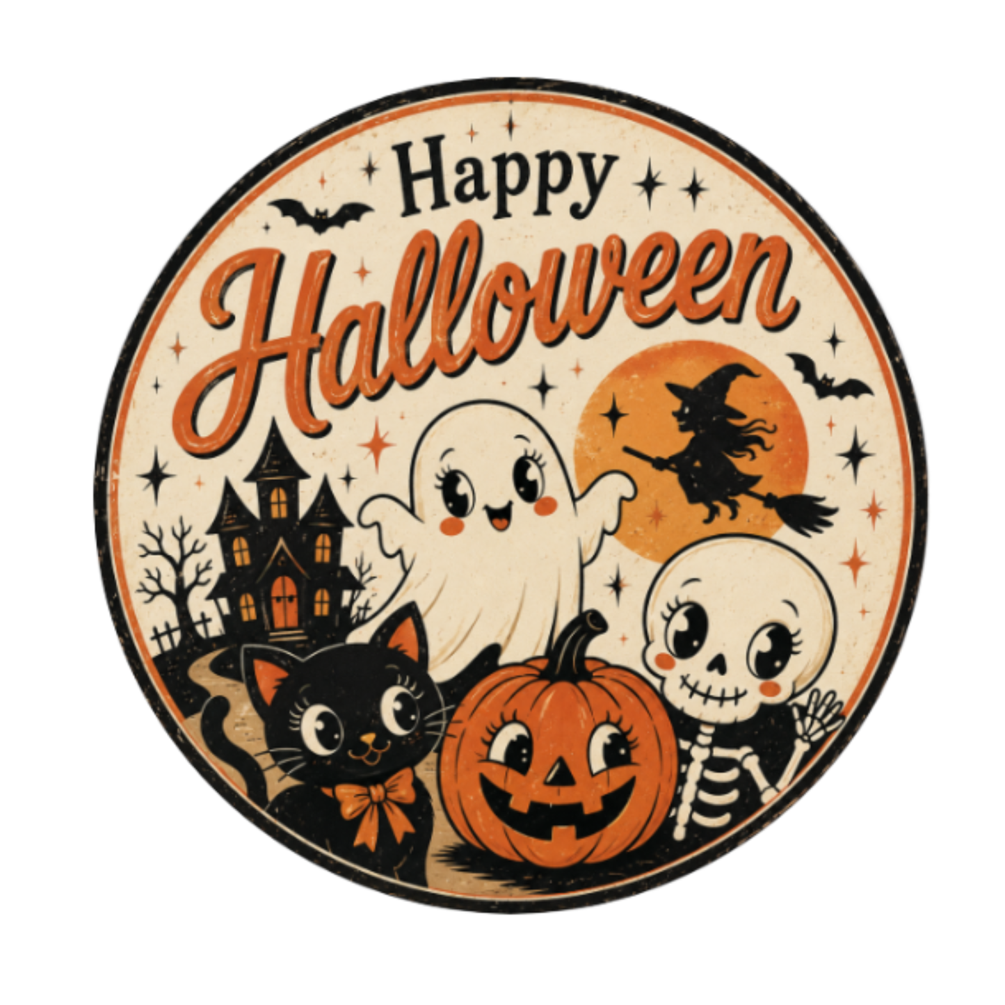 Retro Halloween 10" Wreath Sign, Home Decor, The Ritzy Cactus