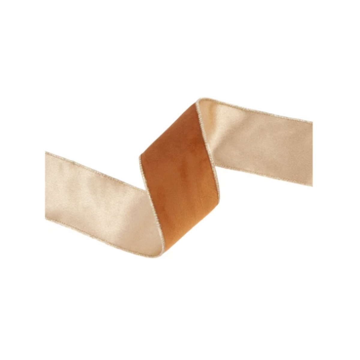 Reversible Rust Gold Wired Ribbon – 2.5" x 10 Yards, Wreath Ribbon