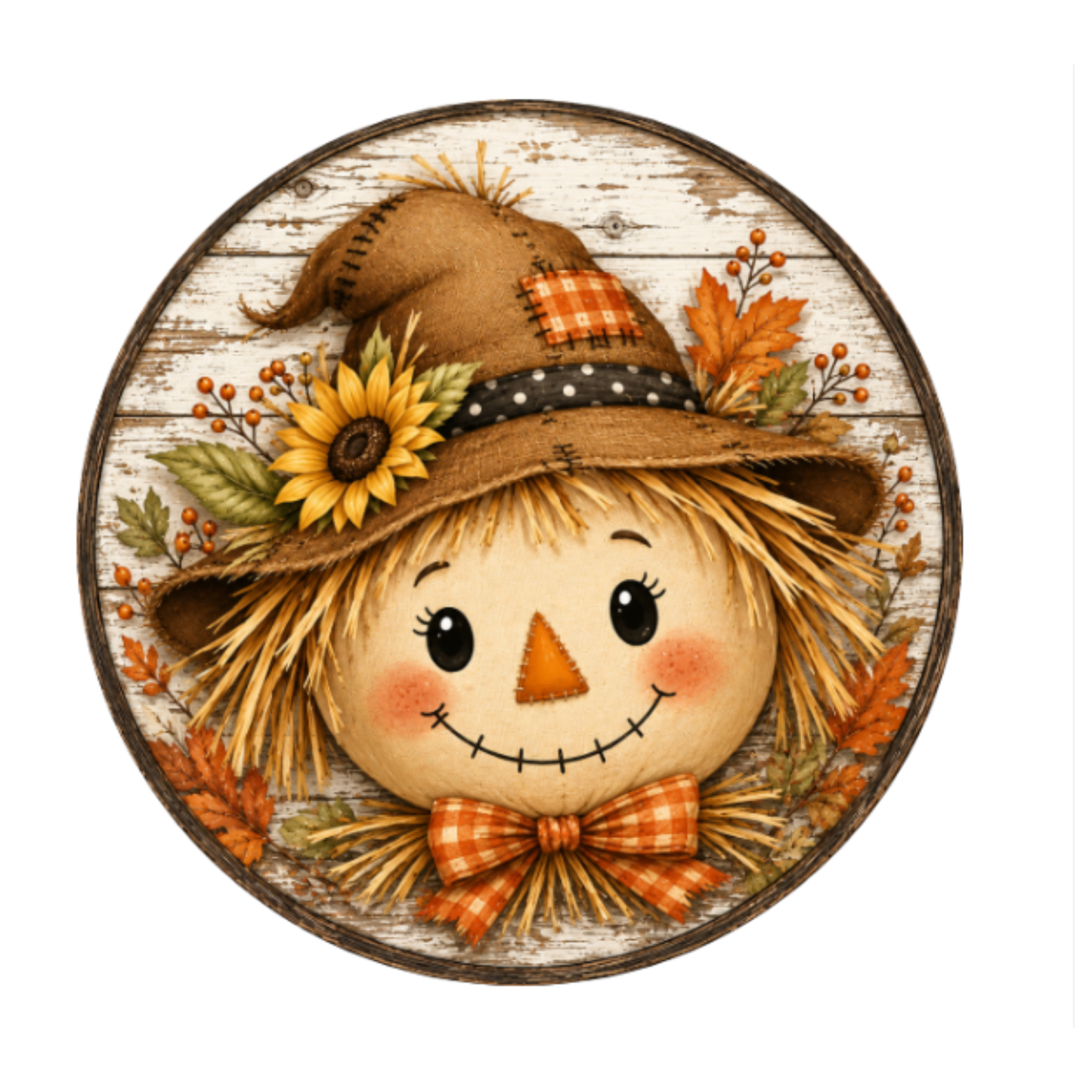 Scarecrow Fall Sign 10" Wreath Sign, Home Decor, The Ritzy Cactus