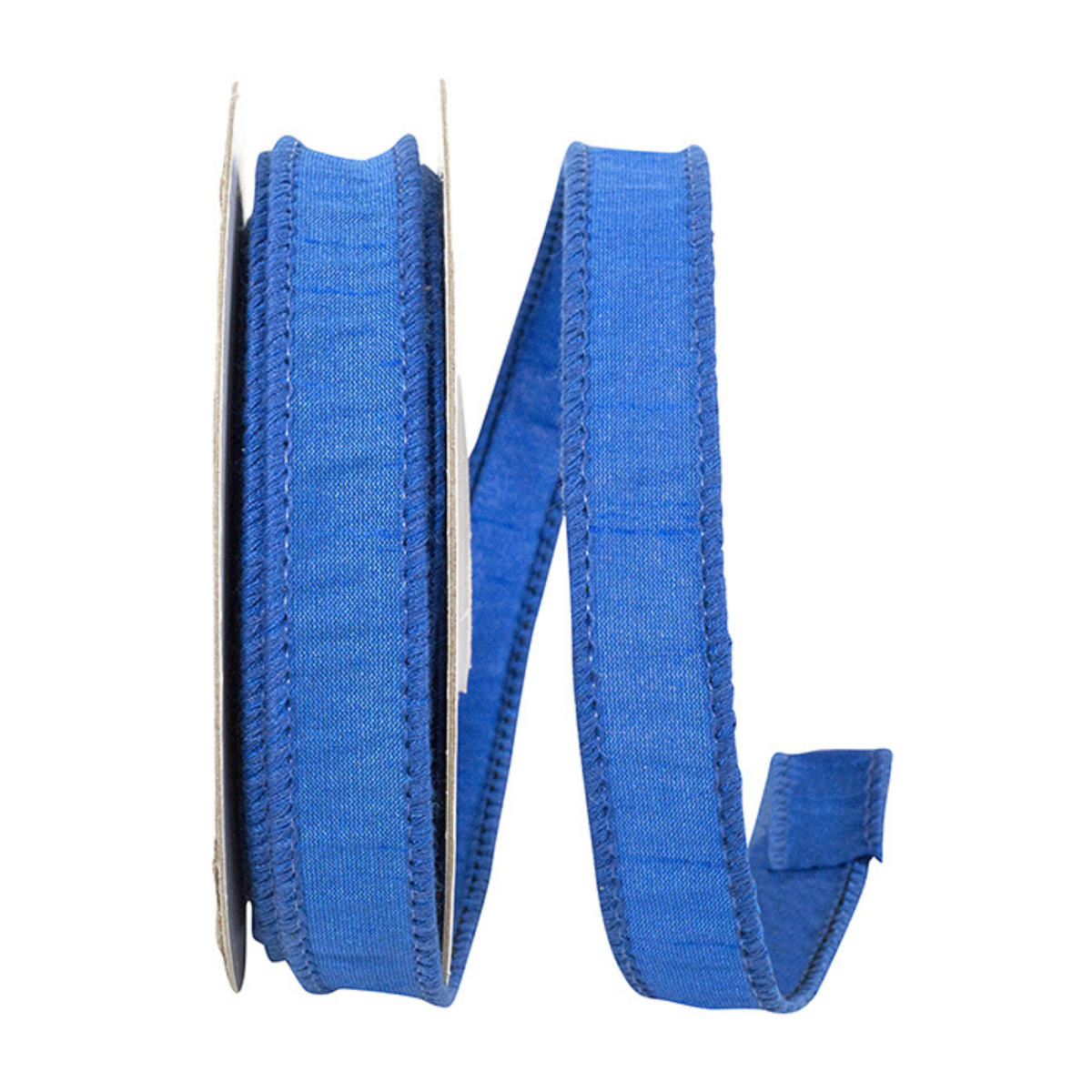 Dupioni Supreme Royal Blue Wired Ribbon – 7/8" x 10 Yards, Wreath Ribbon