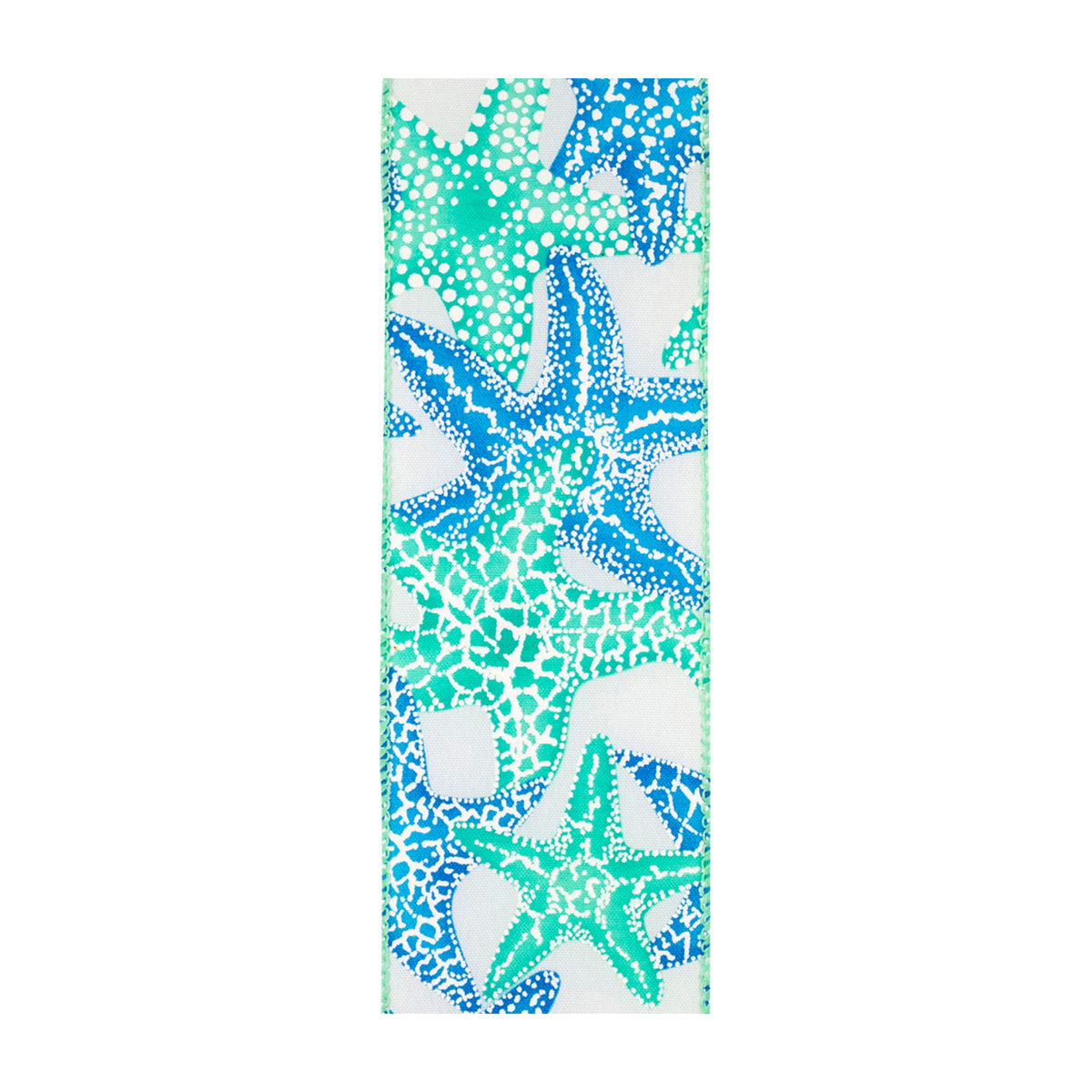Starfish Coastal Wired Ribbon by Reliant – 2.5" x 10 Yards, Wreath Ribbon
