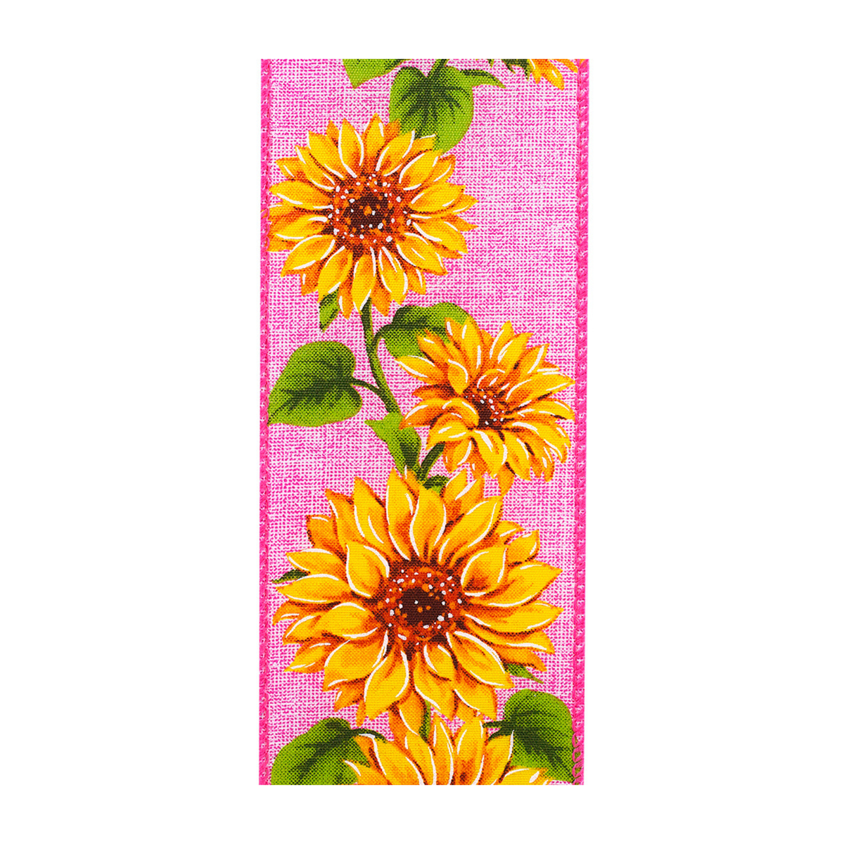 Sunflower Vine Delight Wired Ribbon – 2.5" x 10 Yards, Wreath Ribbon