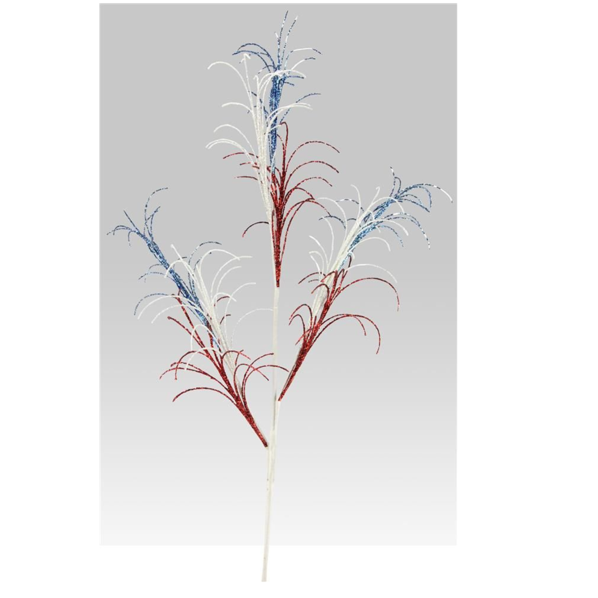35" Red White Blue Glittered Curled Twig Spray, Wreath Embellishment, Wreath Supplies, Home Decor, Patriotic Greenery, DIY Craft Supply