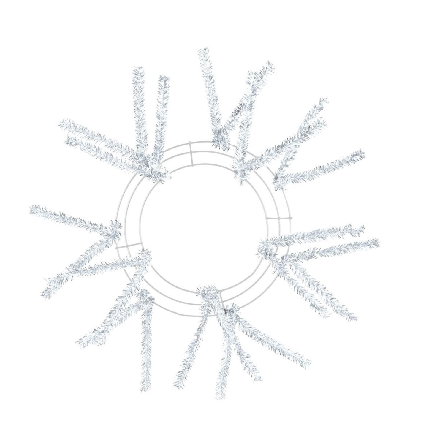 10" White Iridescent Pencil Wreath Form, 12 placements, Craft Supplies, DIY Wreath frame