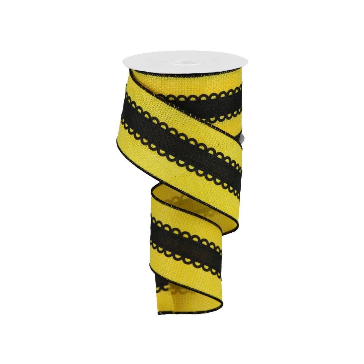 Lace on Cross Royal Yellow and Black Ribbon by RG Ribbon 2.5" x 10 Yards, Spring Bee Wreath Ribbon, Craft Supplies
