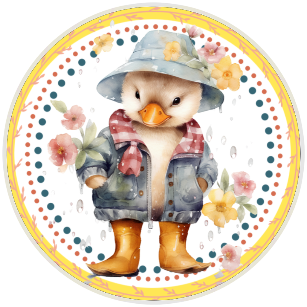 10” Raincoat Duck Sign, Home Decor, Aluminum, The Ritzy Cactus
