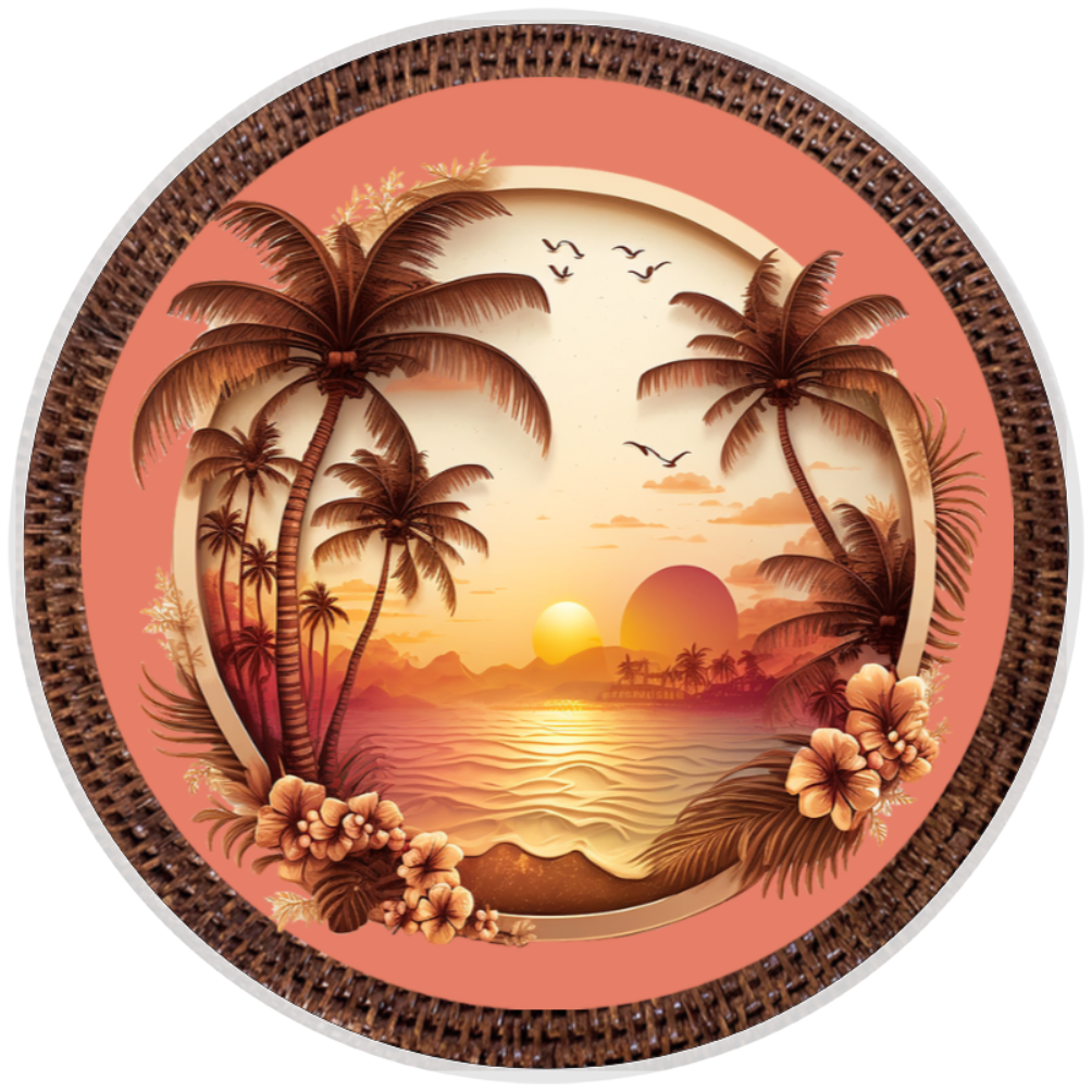 10” Tropical Island Sign, Home Decor, Aluminum, The Ritzy Cactus
