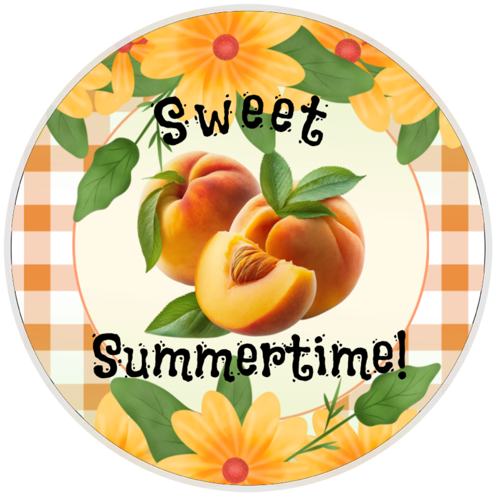 10” Sweet Summertime Peach Sign, Home Decor, Aluminum, The Ritzy Cactus