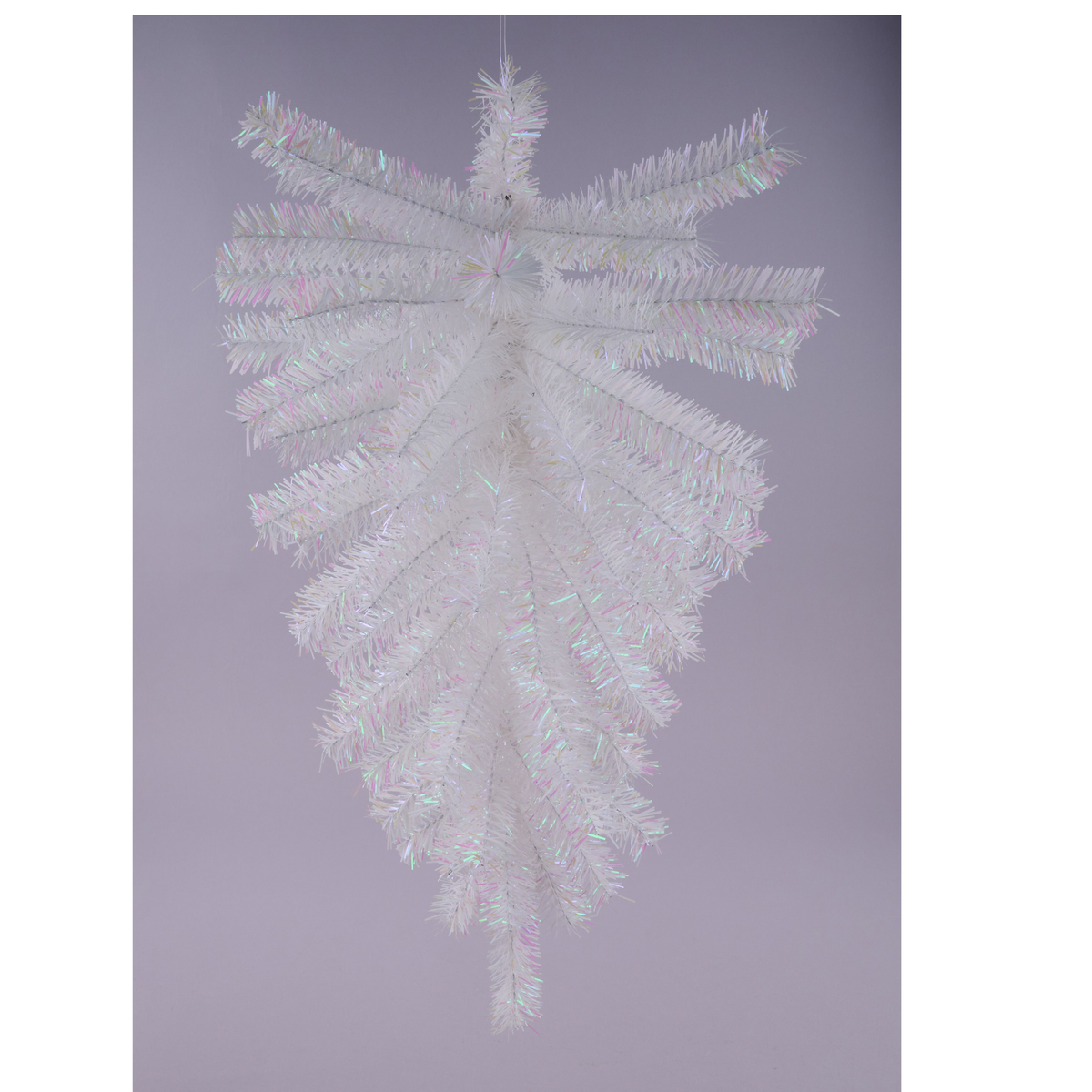 Metallic Iridescent White Teardrop Swag Base 24 Inches 55 Tips, Wreath Form, Craft Supplies, DIY Crafts, Wreath Making