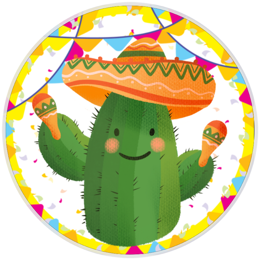 10” Fiesta Party Cactus Wreath Sign, Home Decor, Aluminum, The Ritzy Cactus