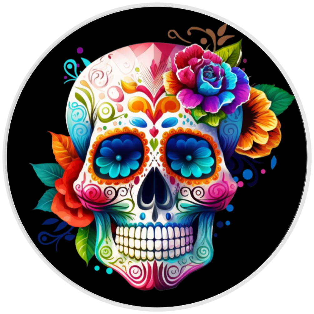10” Sugar Skull Halloween  Sign, Home Decor, Aluminum, The Ritzy Cactus