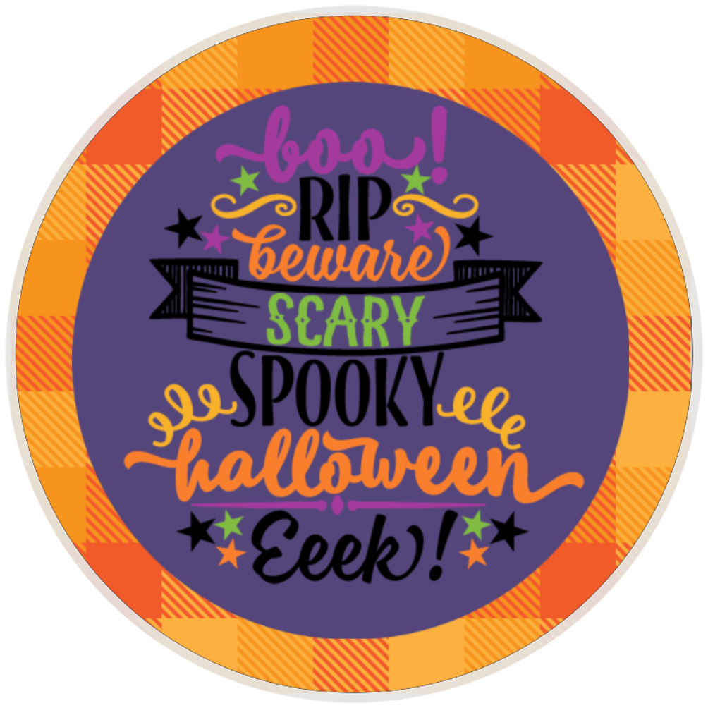 10” Spooky Halloween Wreath Sign, Home Decor, Aluminum, The Ritzy Cactus