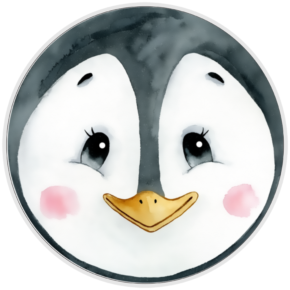 10” Penguin Face Sign, Home Decor, Aluminum, The Ritzy Cactus