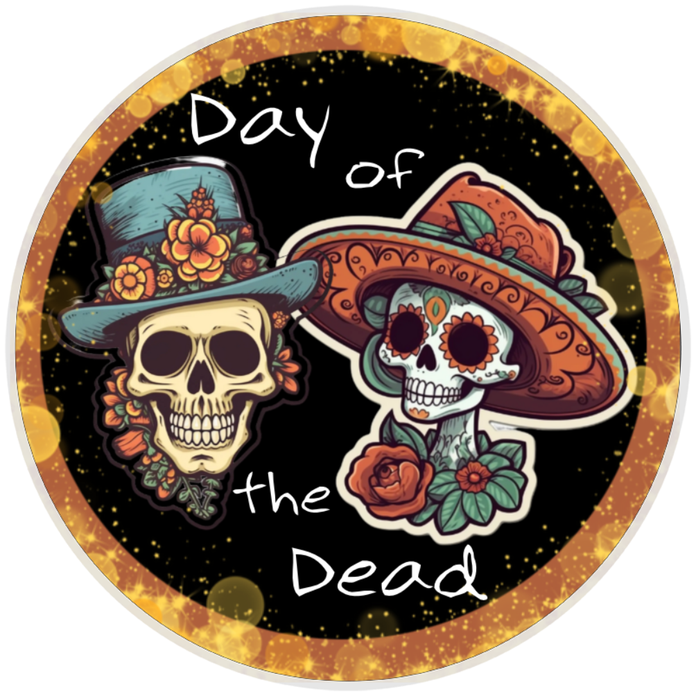 10” Day Of The Dead Halloween Sign, Home Decor, Aluminum, The Ritzy Cactus