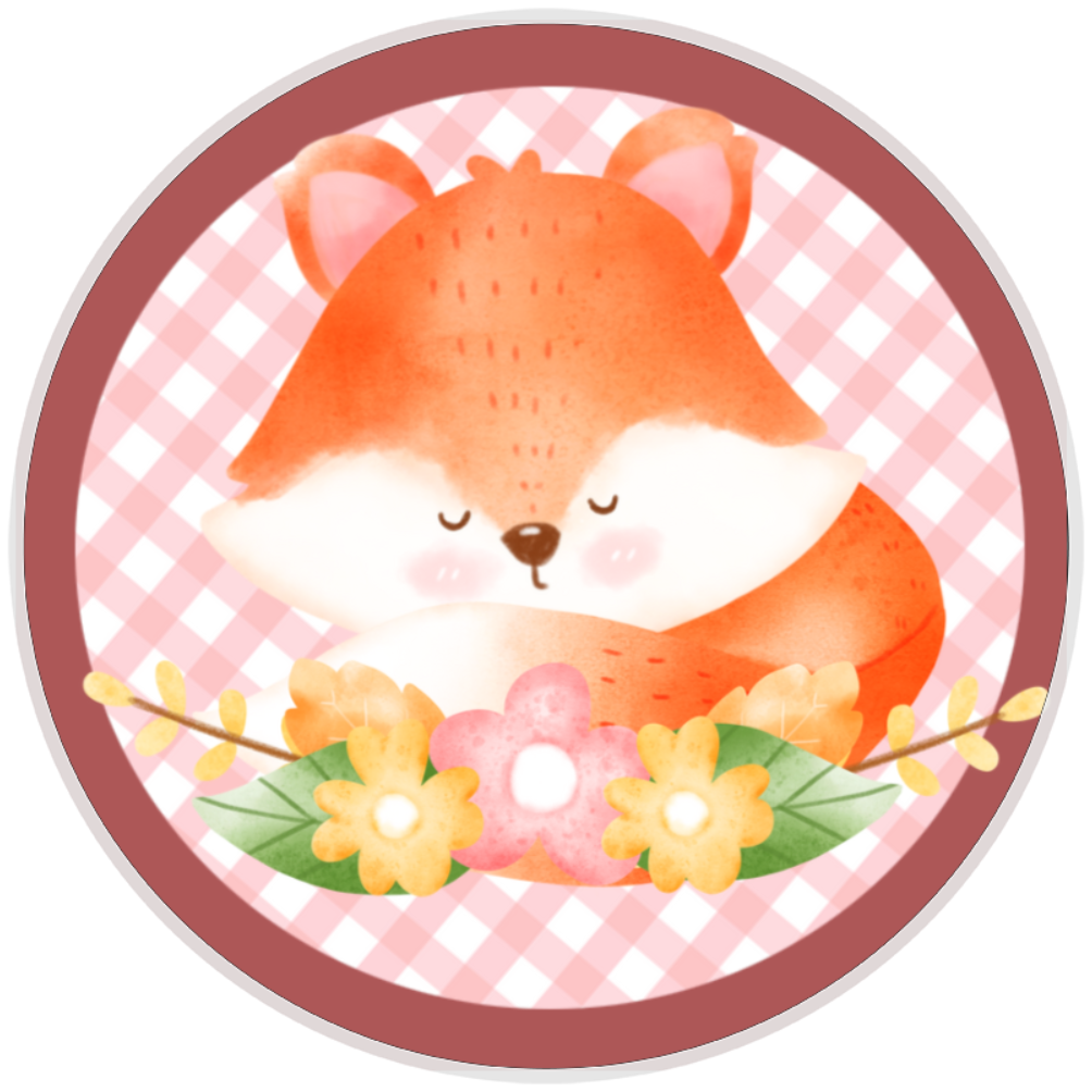 10” Gingham Baby Fox Wreath Sign, Home Decor, Aluminum, The Ritzy Cactus